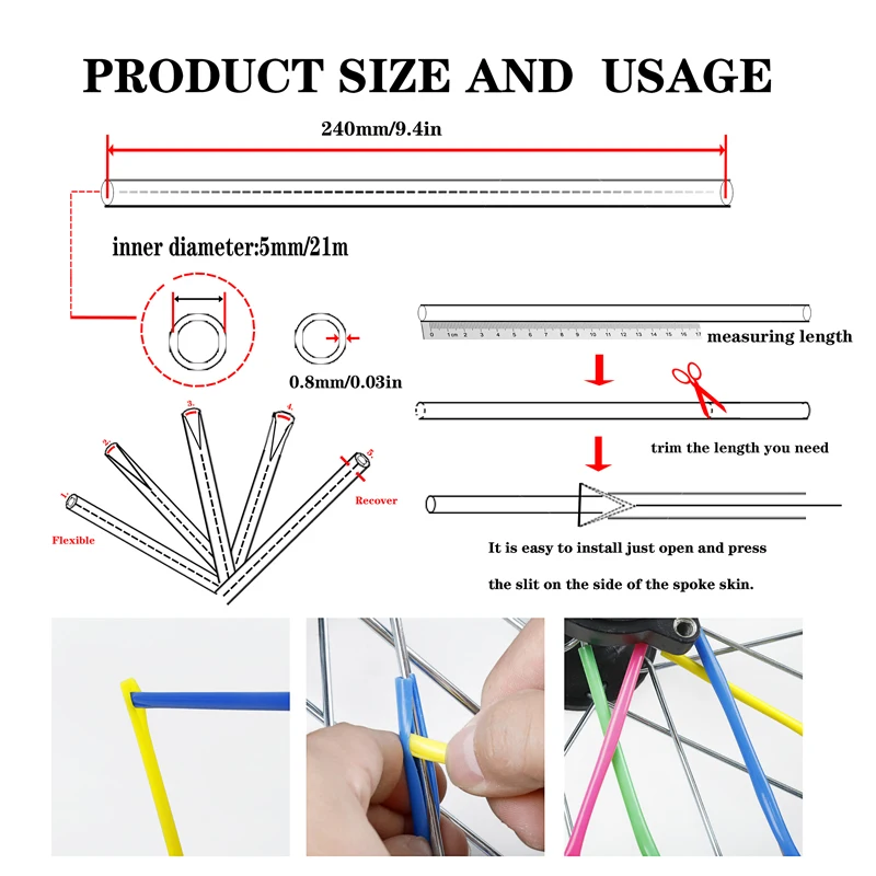 Universal Motorcycle Dirt Bike Wheel Rim Spoke Skins Covers Wrap Tubes Decor Protector 72pcs For Motocross Moto bike accessories