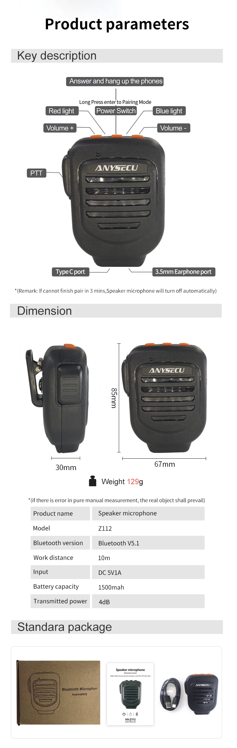 Wireless Microphone Z112 for Android Ios System Moblie Phone 3G 4G Network Radio