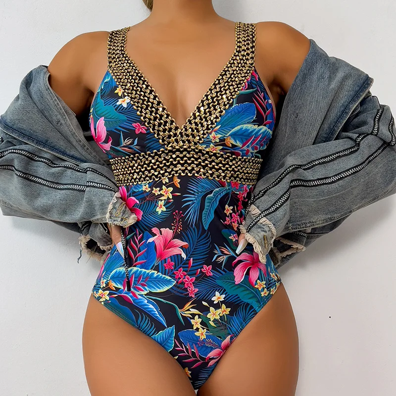 Sexy Bikini Swimwear Women 2025 One Piece Swimsuit Monokini Backless Hollow Swimming Suit Beach Wear Bathing Suit