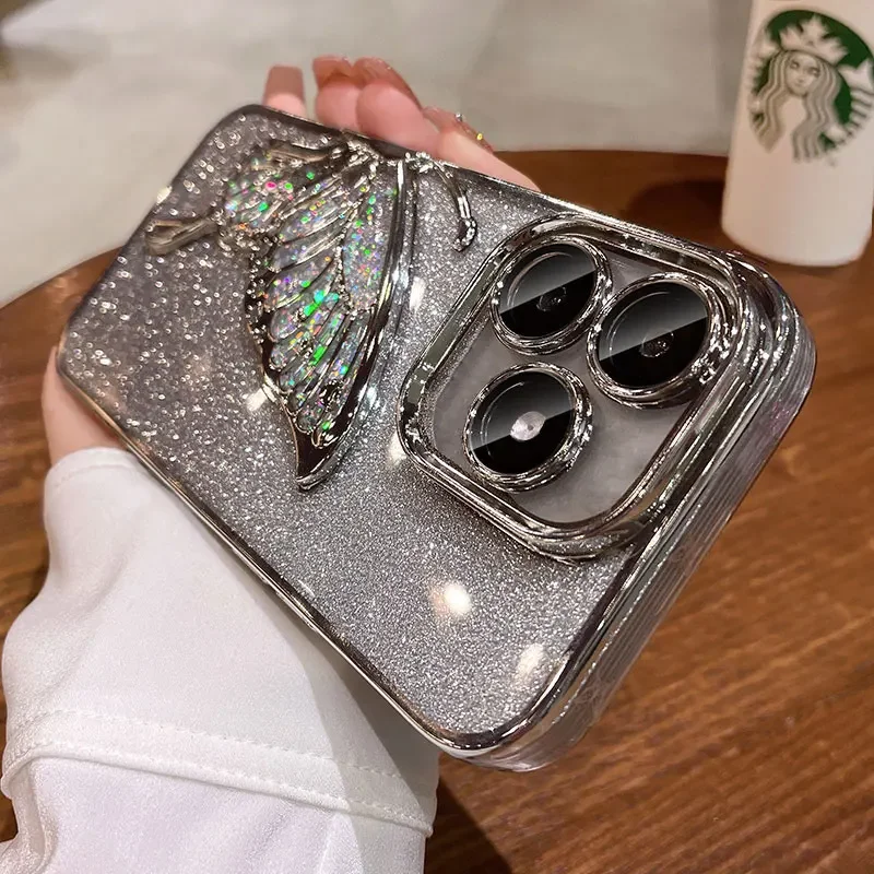 Luxury Bling Quicksand Butterfly Shockproof Phone Case