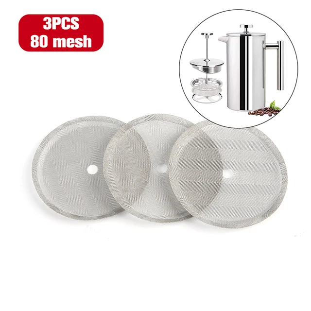3Pcs 1000ml/800ml/350m Reusable Stainless Steel French Press Coffee Maker Detachable Mesh Filter maquina de café
