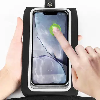 Reflective Running Vest Phone Holder Men Women Waterproof Cell Phone Key Bag Night Cycling Safety Vest Sports Chest Bag 3