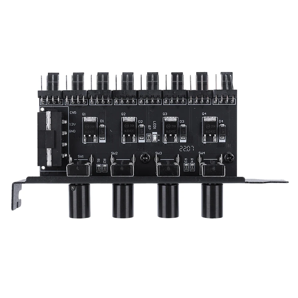 PC Fan Hub SATA/4 Pin Adapter 8 Channel PWM Hub Cooling Fan Speed Controller 4 Knob PWM Cooler Fan HUB for PC Computer