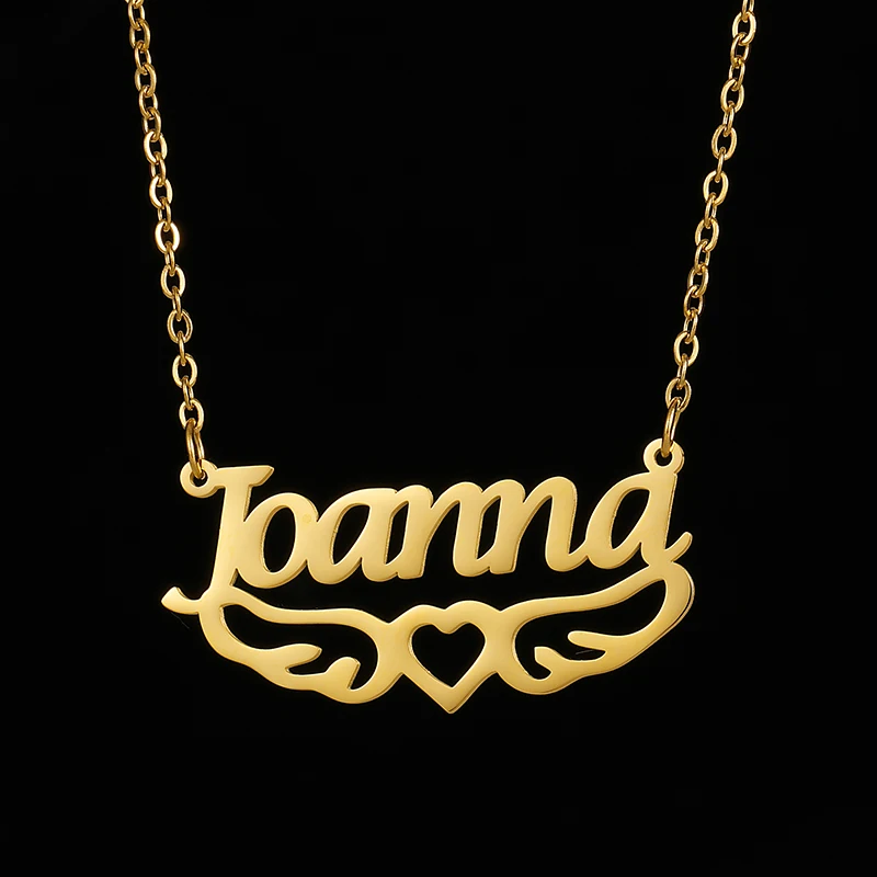 Custom Name Halskette Personalisierte Angepasst Mode Edelstahl Spitze Anhänger Herz Brief Halskette für Frauen Schmuck Geschenk – Detail 11
