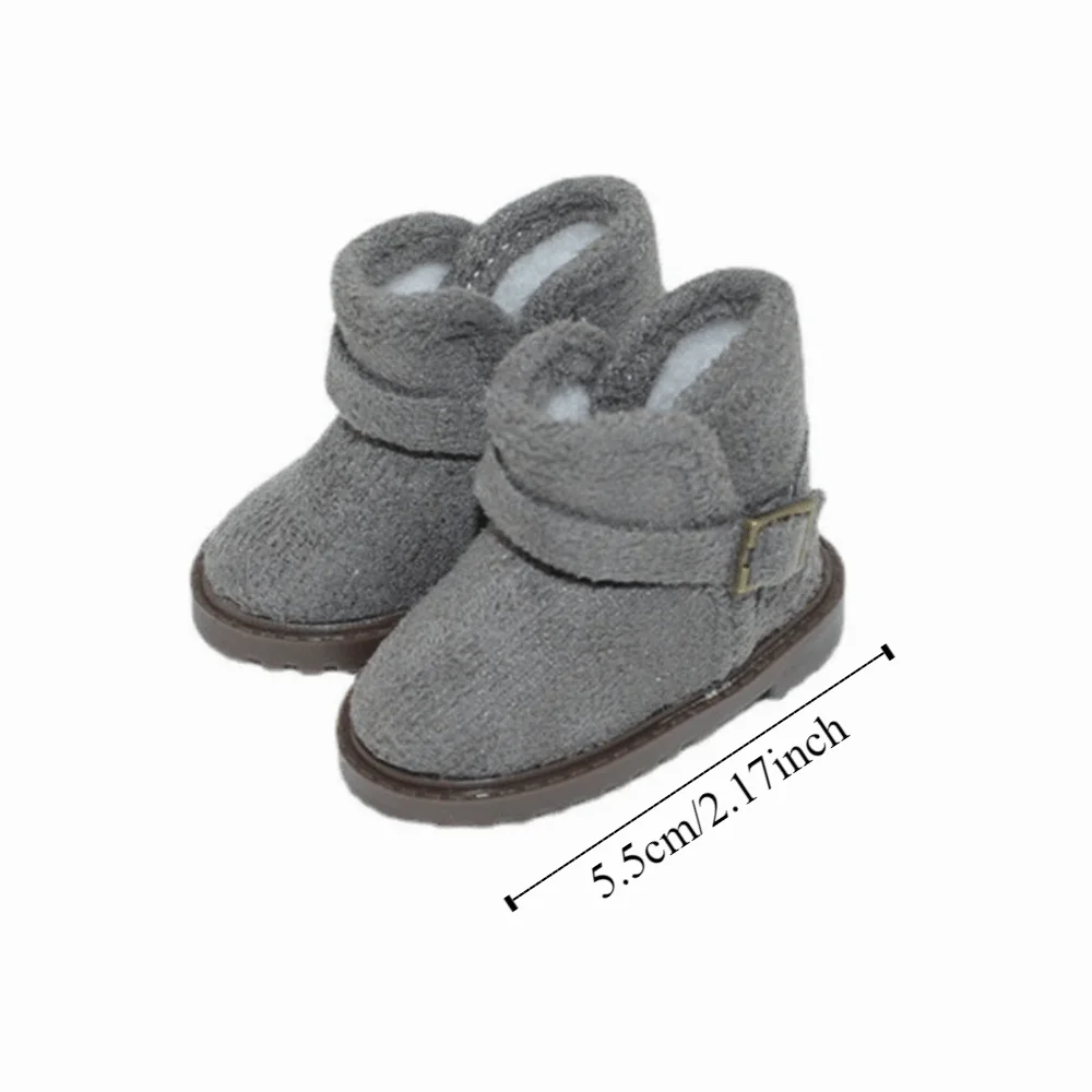 1 Pair Plain Leather Boots High-top 1/6 Bjd Snow Boots Warm Solid Color 1/6 Bjd Winter Shoes Casual 20cm Snow Boots Gifts