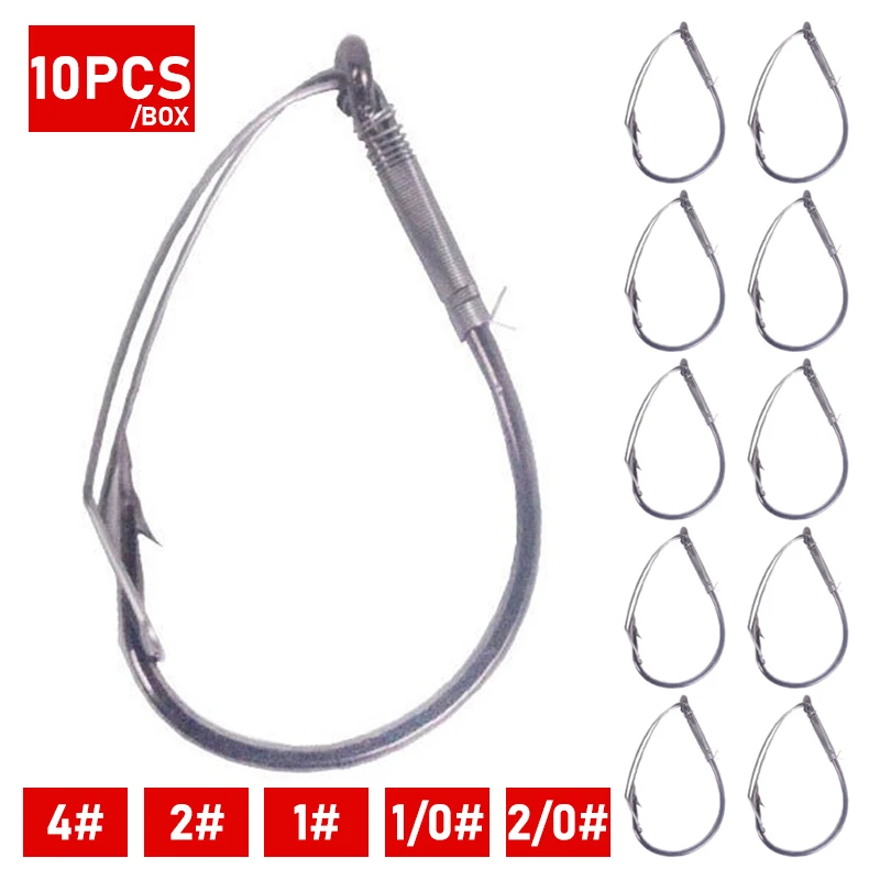 Description Picture 4 of item10Pcs/Box High Carbon Steel Fishing Hooks Anti-Hanging Bottom Weedless Barbed Circle Fishing Hook for Tackle Accessories Pesca