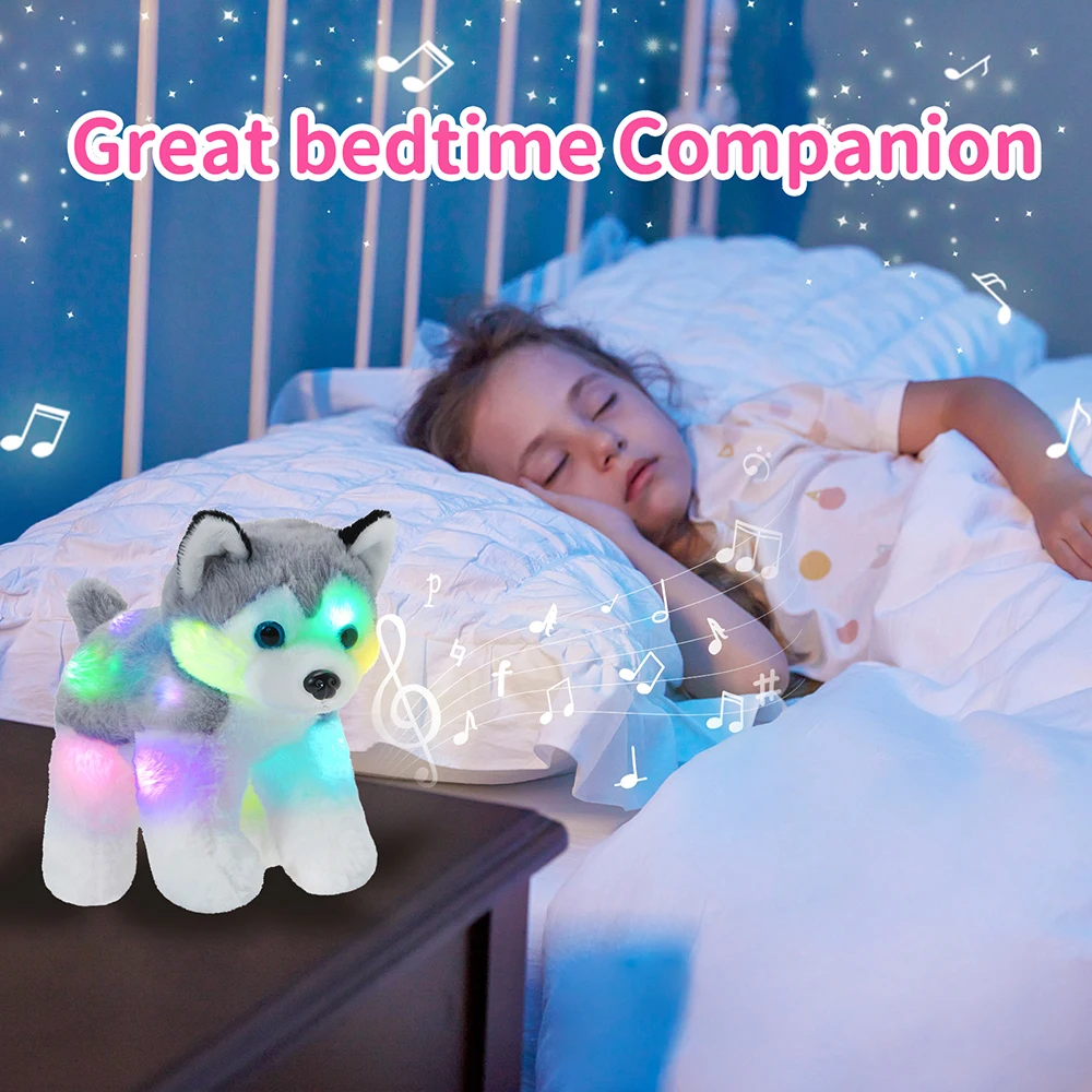 32cm LED Light Musical Dog Doll Plush Toy Super Soft Cute PP Cotton Stuffed Animals Birthday Gift for Girls Toy plush toy