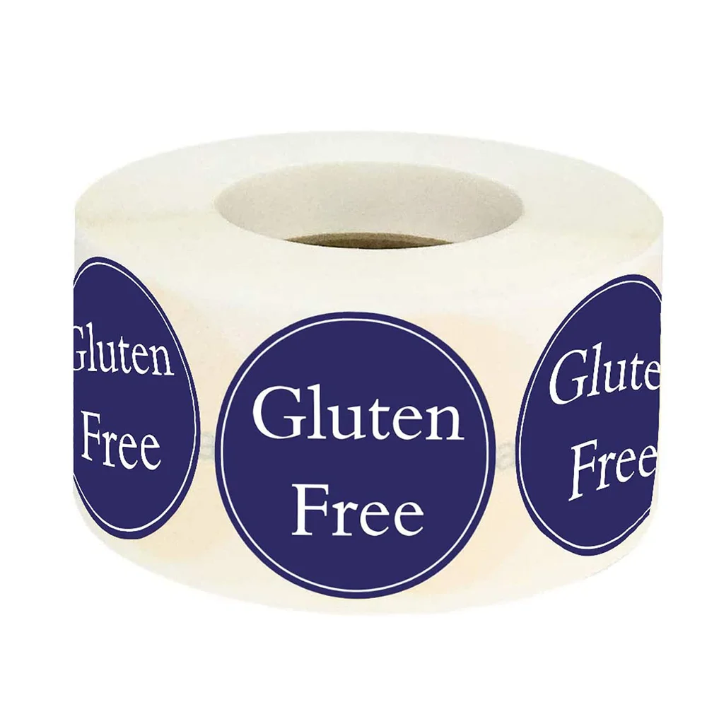 

500 Pcs Gluten Free Stickers1.25Inch Food Rotation Tags Round Circle Dots Adhesive Labels Per Roll for Retail Package