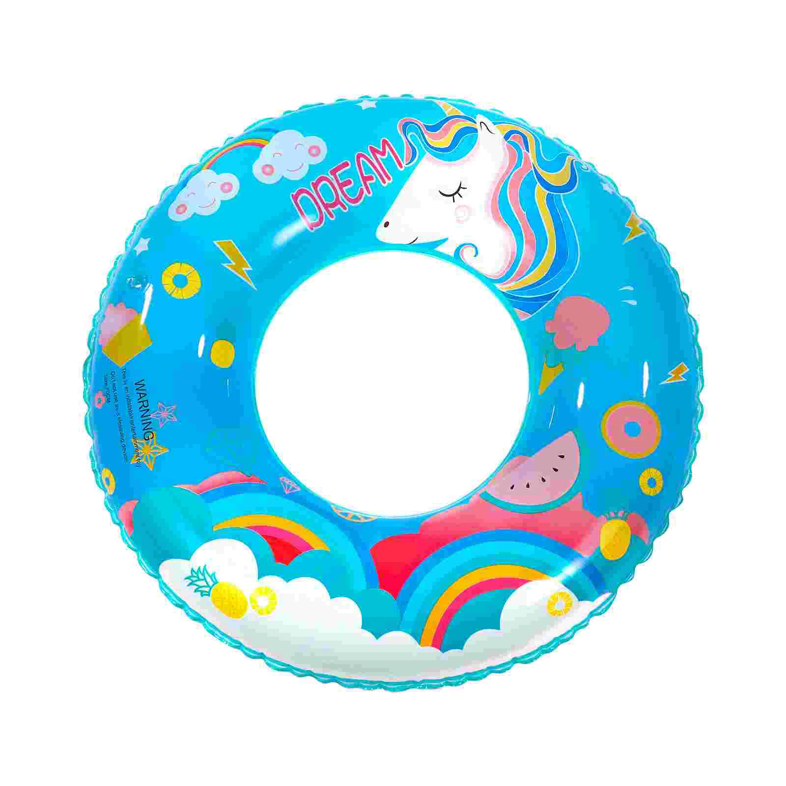 ledmomo Thicken Swimming Ring Swim Ring Toy Funny Unicorn Design Swimming Pool Toy for Outdoor Kids (5-9 Years Old)