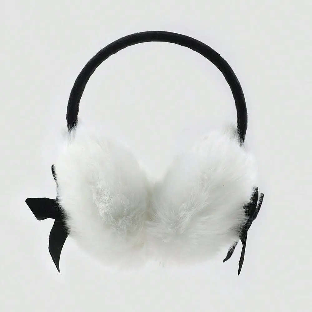 Cute Japanese Faux Fur Plush Earmuffs Soft Warm JK Sweet Y2k Bowknot Earmuffs Cycling Outdoor Winter Earflap Girl warm earmuffs fur earmuffs
