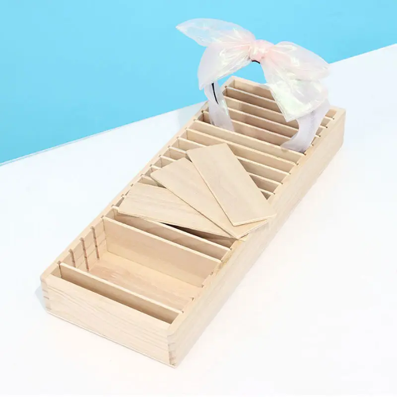 Headband Storage Holder Stand Organizer Hairband Display Box Acrylic Wood Rack Band Hoop For Women Girls
