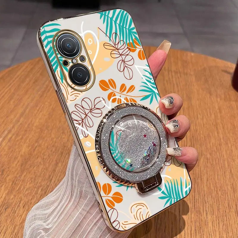 Nova Line Leaf Plating Phone Case - Elegant Protective Cover
