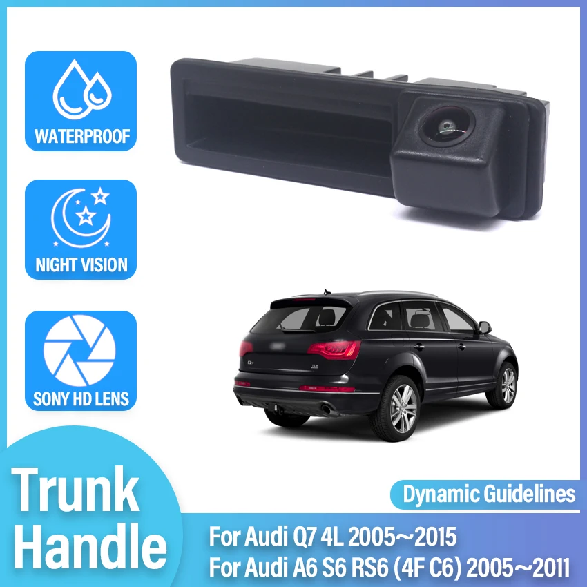 Ccd Hd Fisheye Telecamera Per Retromarcia Per Audi Q7 4L A6 S6 Rs6 (4F C6) 2005 ~ 2015 Maniglia Per Bagagliaio Dell'Auto Monitor Di Parcheggio Inverso