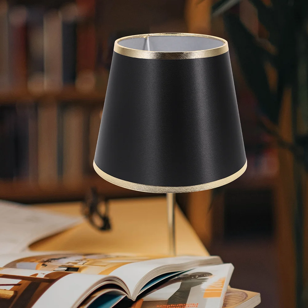 

Fabric Lampshade Replacement Black Lampshades Bedside Household Label Desk for Table