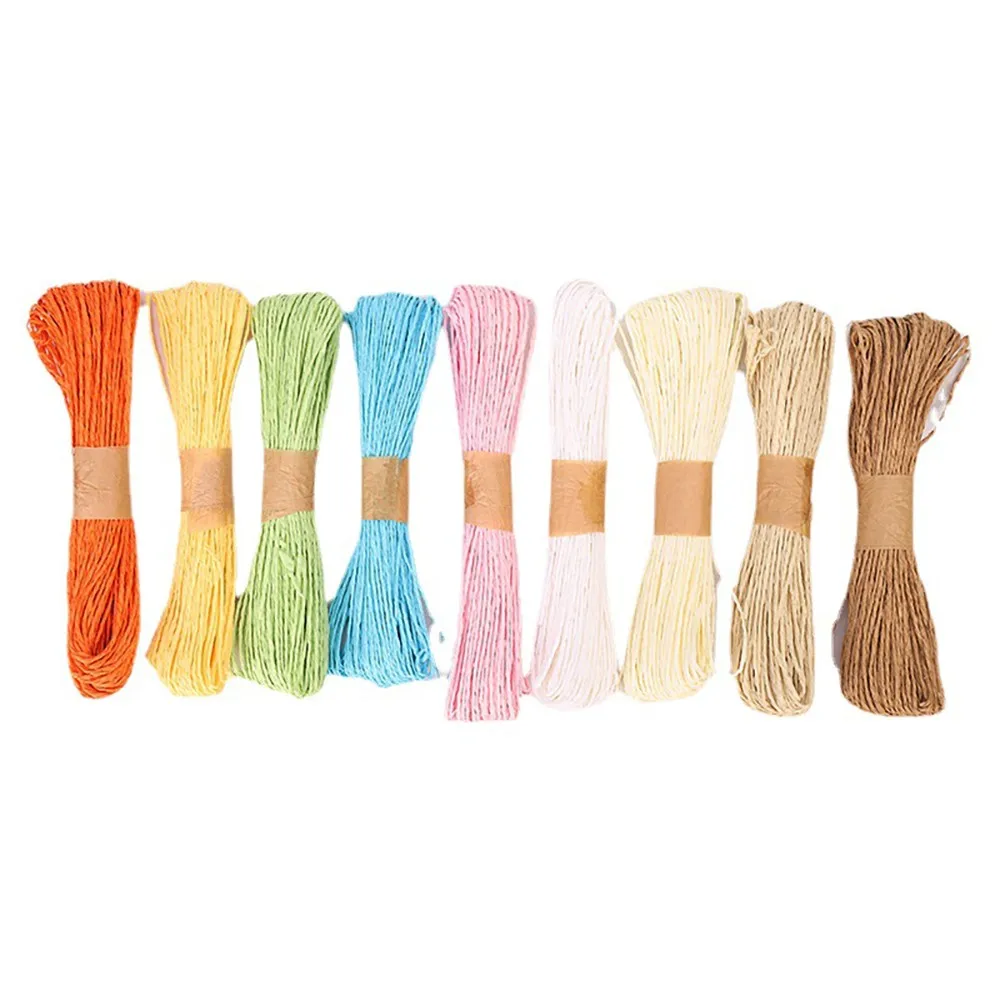 Chainho,Thin Paper Rope,Double-Strand,Diameter 1mm,10 Color Available,30 Yards,DIY Hand-Woven Flower,Packaging Material,SZ20