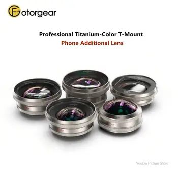 Fotorgear Lenti Esterne Retrò con Attacco T per Smartphone: Fisheye 8mm, Macro 45mm, Ultra Grandangolare 16mm, Ritratto 60mm