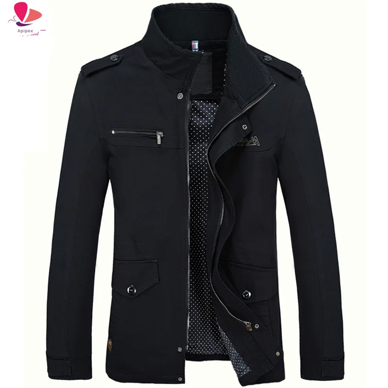 

APIPEE Men Jacket Coat New Fashion Trench Coat New Autumn Winter Brand Casual Silm Fit Overcoat Jacket Male M-5XL