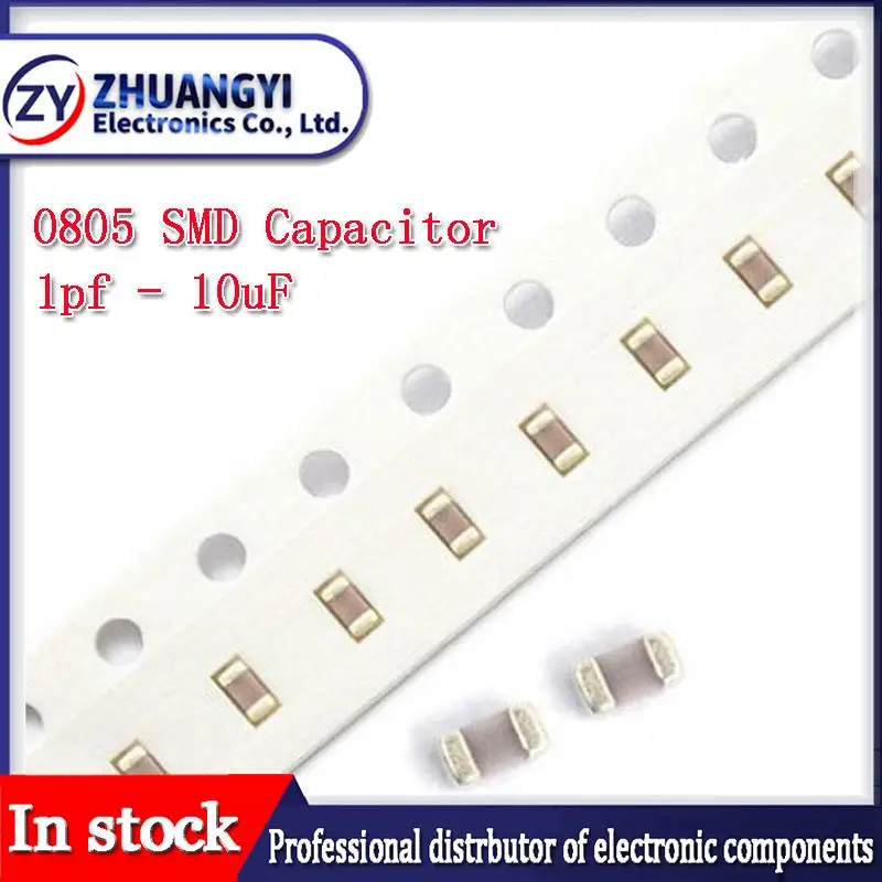 

100pcs 0805 SMD Chip Multilayer Ceramic Capacitor 0.5pF - 47uF 10pF 22pF 100pF 1nF 10nF 100nF 0.1uF 1uF 2.2uF 4.7uF 10uF 22uF