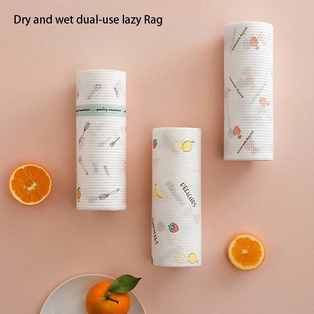 Reusable Cleaning Cloths Household Kitchen Disposable Rags Non-woven Dish Rag Wash Paper Towels Non-stick Oil Dishcloths Wipes