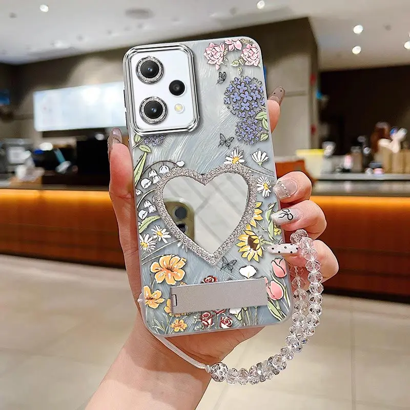 Elegant Rich Petals Bracelet Holder Phone Case Cover