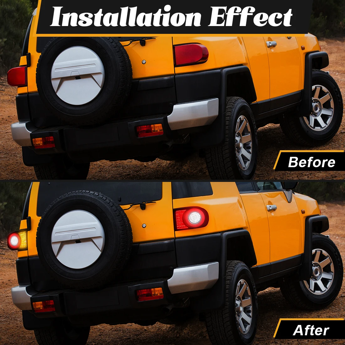 For Toyota FJ Cruiser 2007 2008 2009 2010 - 2018 2019 2020 LED Car Tail Lamps Reverse Brake Dynamic Turn Signal Taillights 12V 6