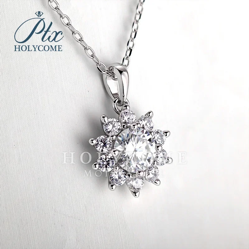 6.5mm VVS1 D Color 8 Hearts and 8 Arrows GRA 1 Carat Moissanite Necklace Top Quality 100% 925 Sterling Silver Engagement Gifts 2