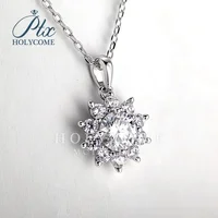 6.5mm VVS1 D Color 8 Hearts and 8 Arrows GRA 1 Carat Moissanite Necklace Top Quality 100% 925 Sterling Silver Engagement Gifts 2