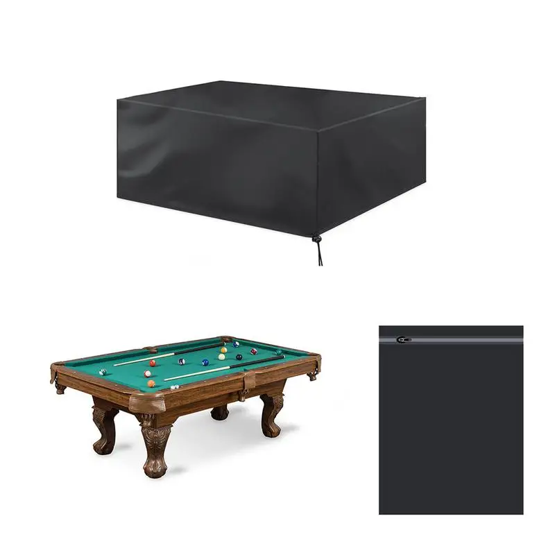 

7/8/9 Feet Billiard Table Dust Cover Waterproof 210D Oxford Cloth Billiard Pool Table Full Cover With Drawstring Snooker