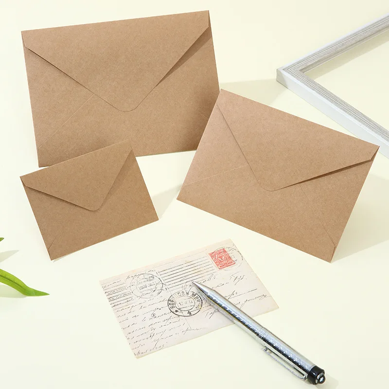 Envelope 50pcs/lot 140g Kraft Paper Postcards 19x14cm for Wedding Invitation