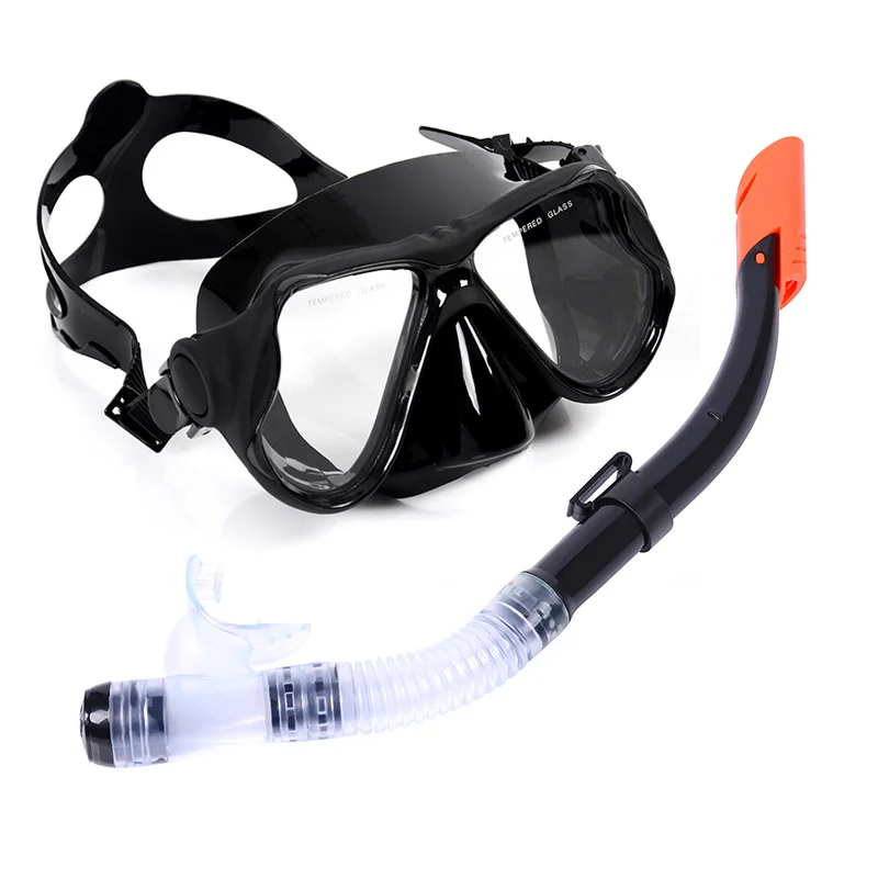 Underwater Scuba Diving Masks Snorkeling Breath Tube Set for Adult Silicone Anti-Fog Goggles Glasses Swimming Pool Equipment