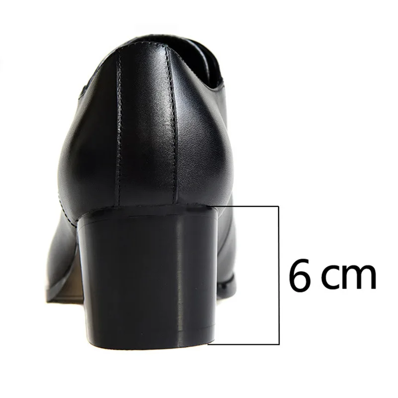 New Elevator Shoes for Men Heel Shoes Formal Leather Brown Men Loafers Dress Fashion White Mens Heightening Shoe