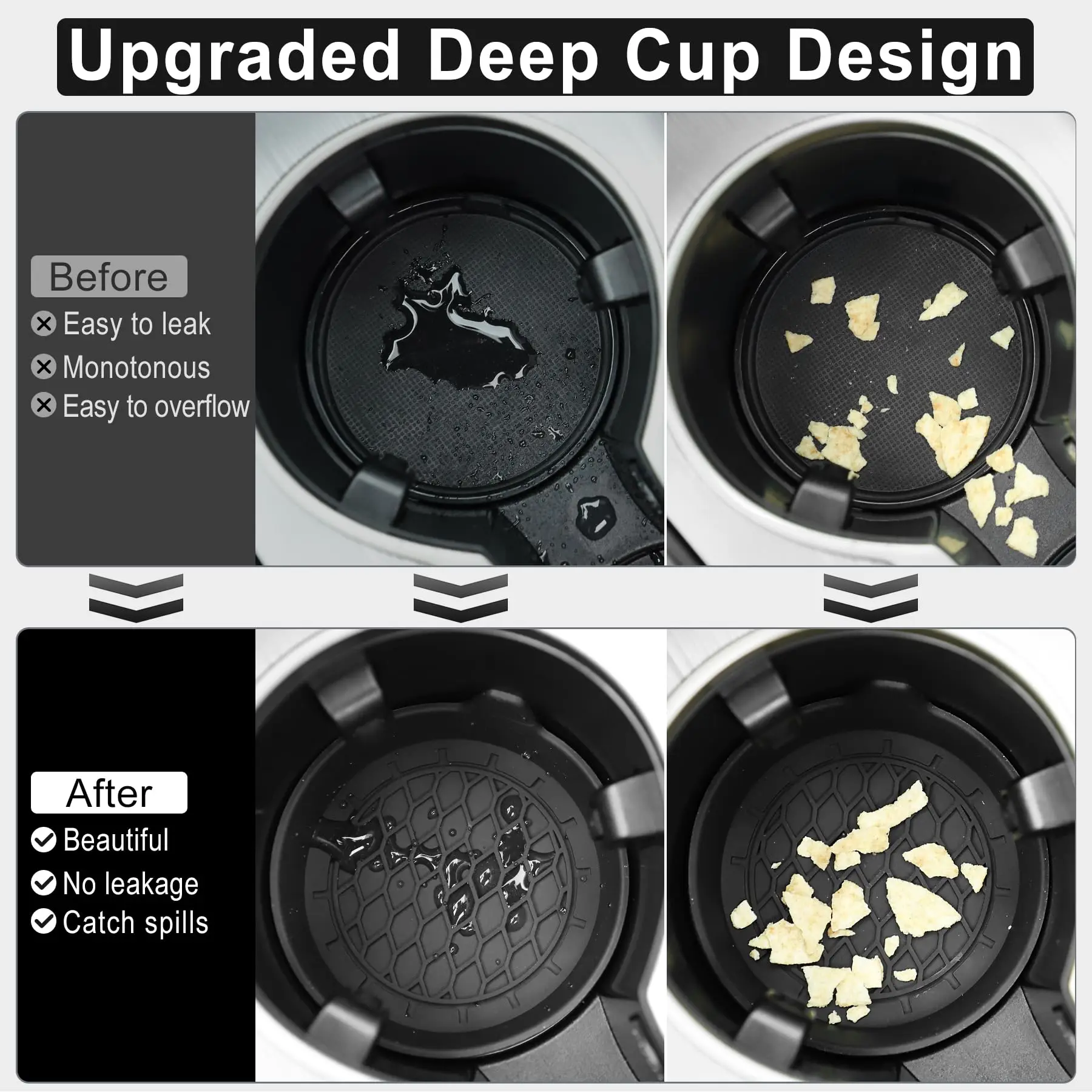 2/4pcs Car Cup Holder Coaster Silicone Cup Holder Insert Universal Non-Slip Cup Holders Car Accessories Interior Silent Cup Pad 5