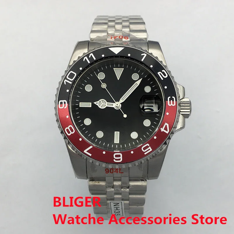 

BLIGER 40mm Luxury Automatic Men Watches Luminous NH35A PT5000 Stainless Steel Waterproof Aluminium Insert