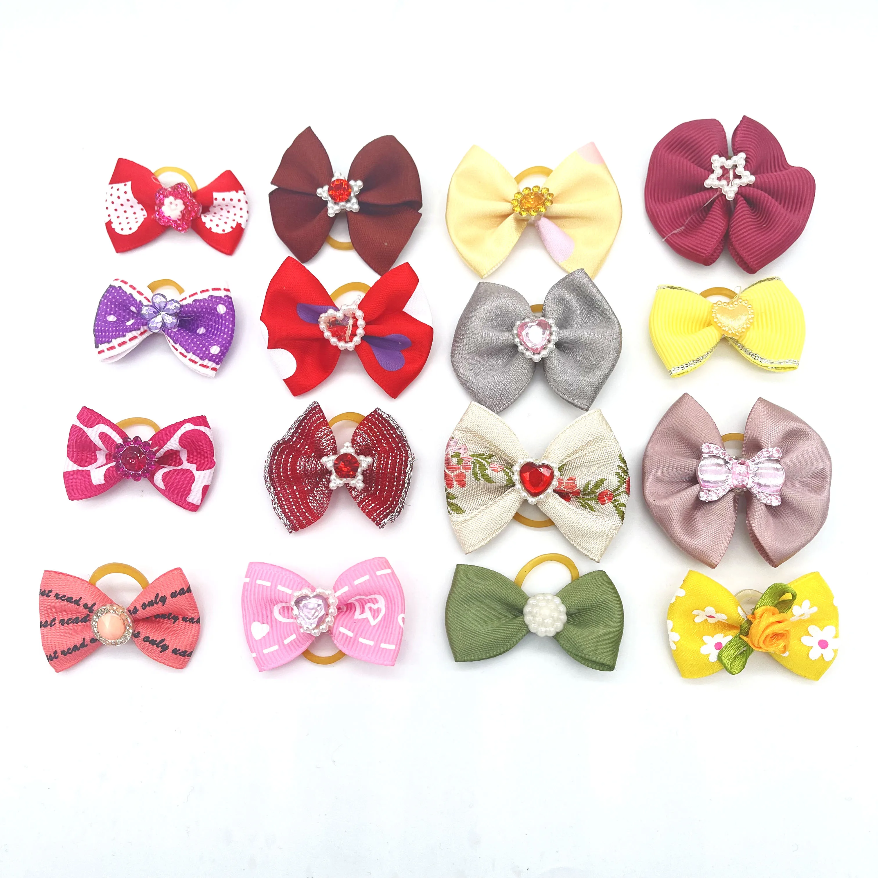 Title 4, 100pcs Cute Dog Hair Bows Dog Topknot Multicolo...