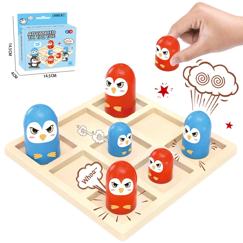 Mini Advanced tic tac toe party board game puzzle Interactive games for family Battle competition Desktop games birthday gift 3