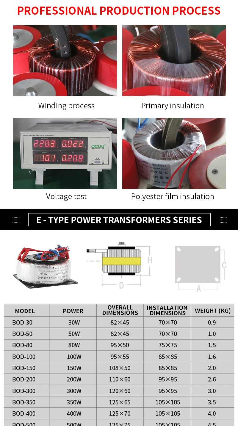 Description Picture 6 of item50VA double toroidal transformer audio pure copper ring cow power amplifier power coil fan transformer isolation high power