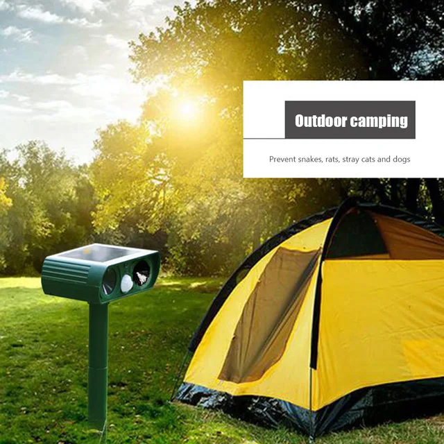 Napenergia Állati Rieller Szett Napelemes Ultrahangos Riasztóak Kerti Udvari Egerek Vadállat -Visszatelepítő - Image 3