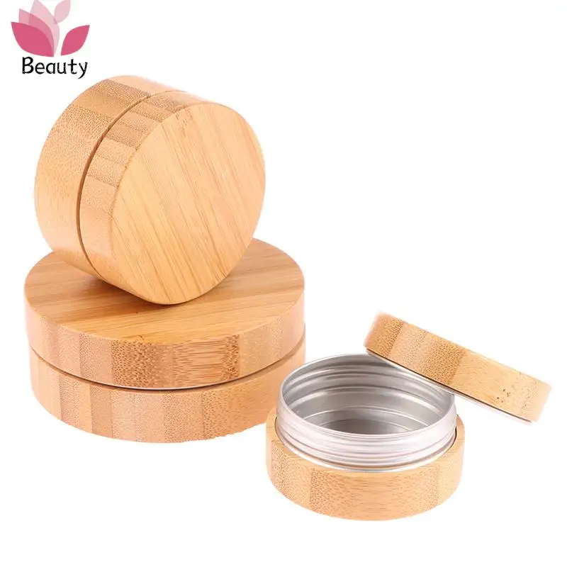 

1PC 30g 50g 100g Bamboo Bottle Cream Jar Nail Art Cream Refillable Cosmetic Makeup Container Bottle Storage Box