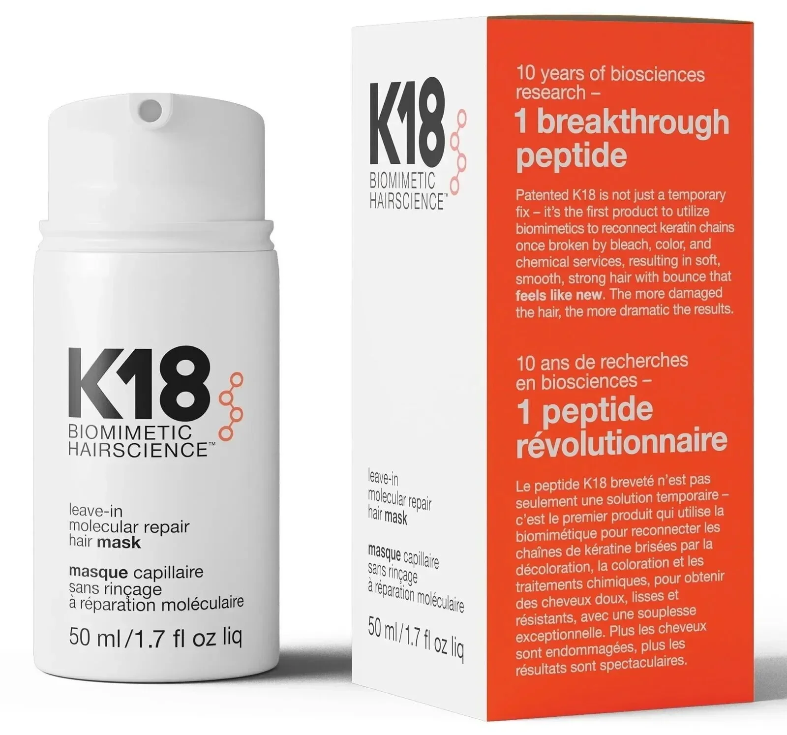 

2PCS K18 50ml Molecular Repair Hair Mask Damage Restore Soft Hair Deep Repair Keratin Scalp Treatment Hair Care Condition