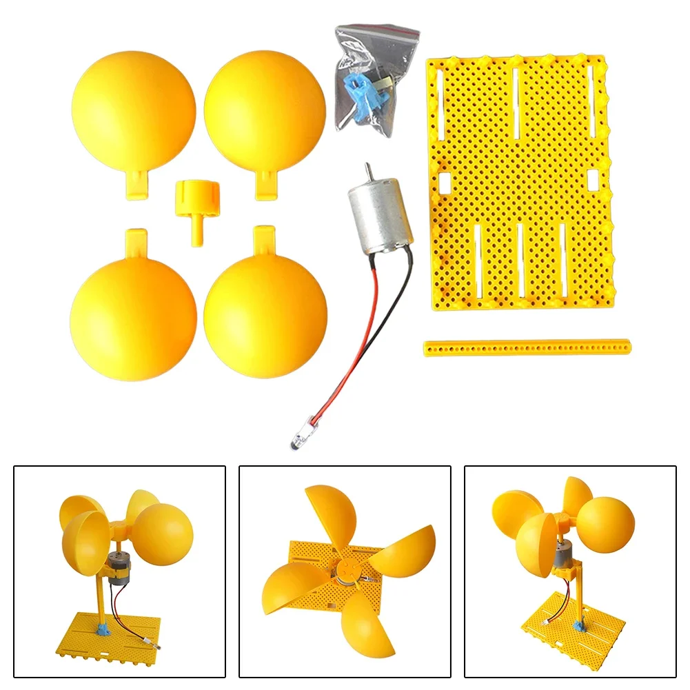 Wind Turbine Generator Kit solar wind generator DC 0.1V-3V Generator With Holder Blades Brushless Motor Mini Dynamo Teaching Supplies