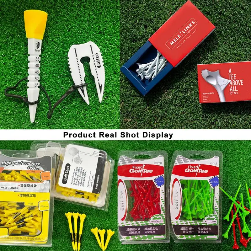 Golf Tees Plastic Golf Training Ball Tee with Package Step Down Ball Holder Tee Durable Golf Gift Training Accessories