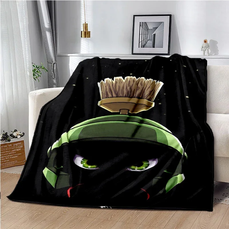 Marvin The Martian Animal Funny Throws Blanket Hiking Picnic Super Soft Quilt Bed Thermal Kawaii Flannel Blanket birthday gift 4