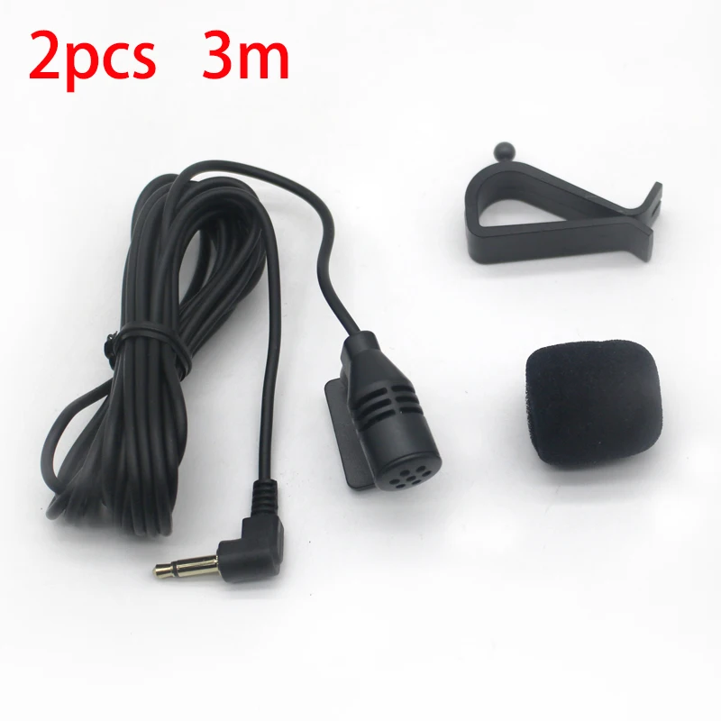 1/2pcs 3m Professionals Car Audio Microphone 3.5mm Jack Plug Mic Mono ...