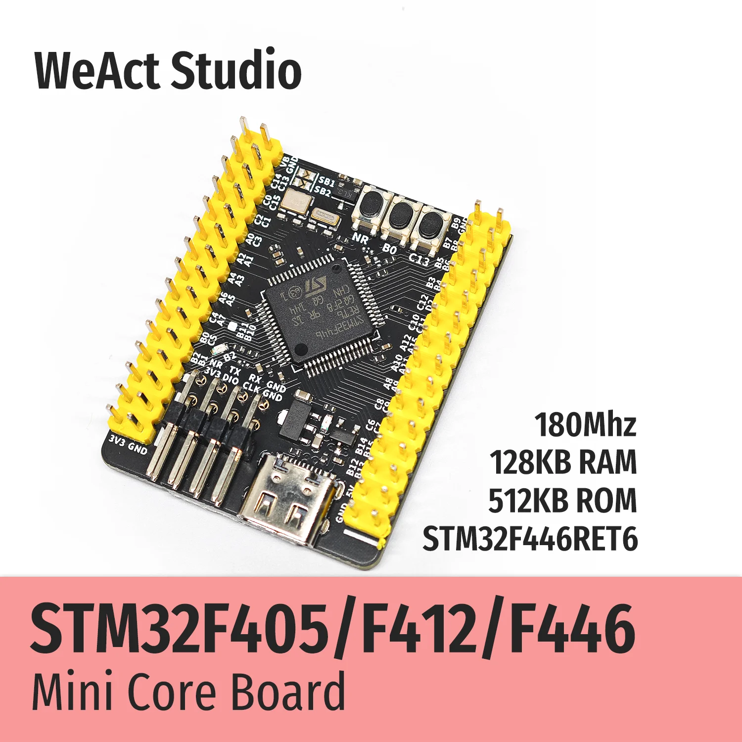 Weact STM32F405RGT6 STM32F412RET6 STM32F446RET6 STM32F405 STM32F412 STM32F446 STM32F4 STM32 Csutka Pást Bemutató példány Pást micropython