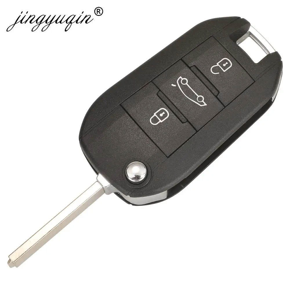 Jingyuqin 433.92Mhz ID46-pcf7941 자동차 원격 키 2/3 버튼 Fob 푸조 508 208 2008 301 308 5008 Citroen C-Elysee C4-Cactus