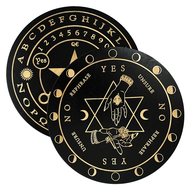 Wooden Divination Pendulum Game Board Moon Star Divination Energy Carven Plate Healing Meditation Board Altar Ornaments pendulum board