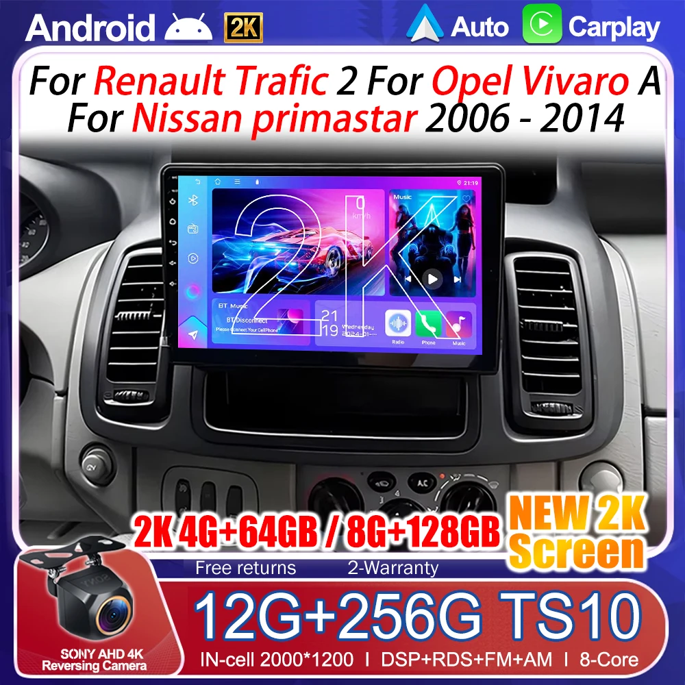 Radio Multimedia con Reproductor de Video y Navegación Android 16 para Renault Trafic 2, Opel Vivaro A y Nissan Primastar 2006 - 2014 1