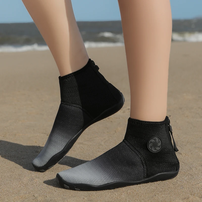 Unisex Mid-Tube Sandproof Seaside Aqua Shoes Couples Vacation Beach Game Shoes Men Squat Hard Pull Fitness Women Yoga Shoe