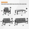 Modern Aluminum Patio Furniture Set,Outdoor Patio Sectional Conversation Metal Seating Sets with Olefin Cushion Coffee Table 6