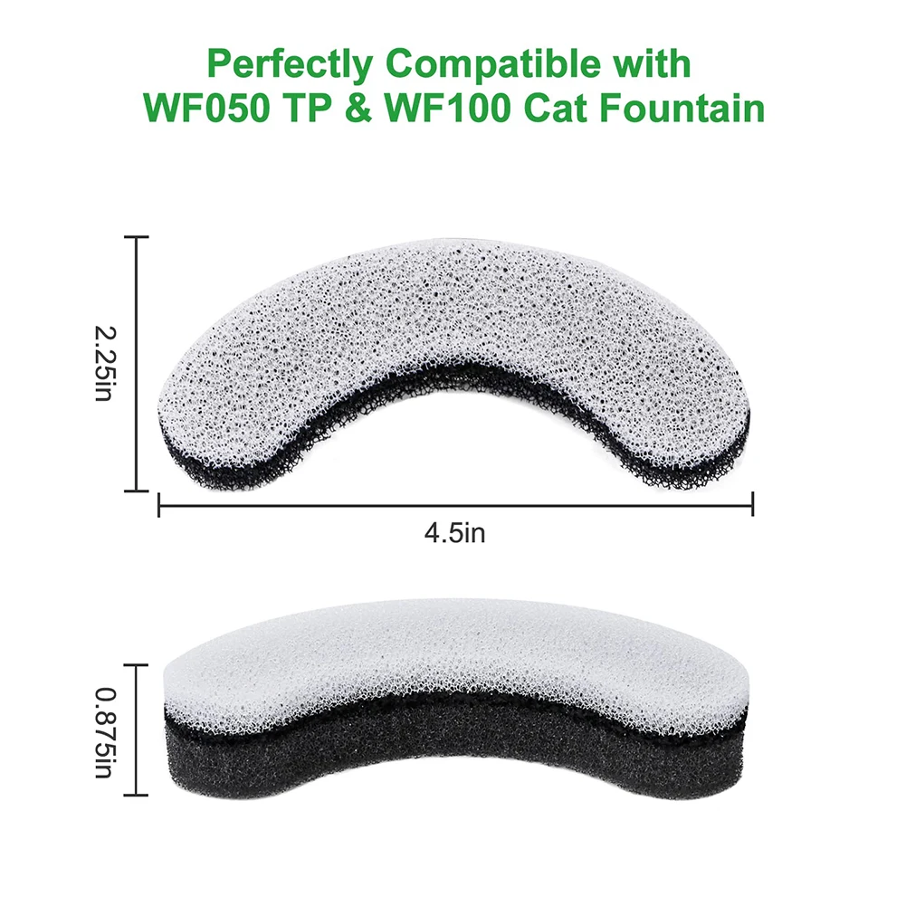 6/10/20Pcs Dog Cat Fountain Filters Water Replacement Filter for 1.6L/2.4L Pet Fountain Filtration System Pre-Filter Sponges 6